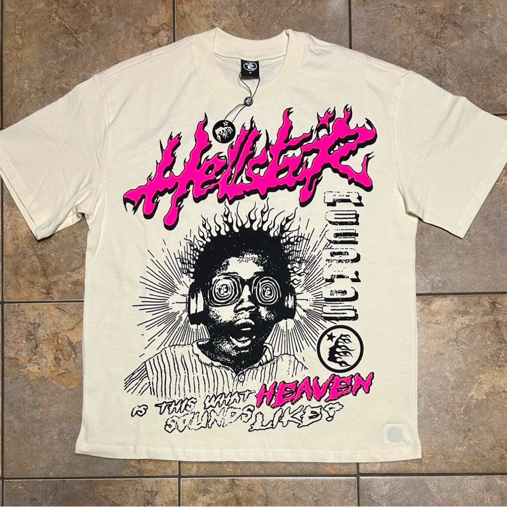 White Short Sleeve Tee with Bold Graphic Design